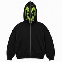 Halloween Cosplay Face Printed Long Sleeve Hoodie Men's and Women's Fashionable Casual Sports Top XL balta