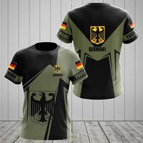 Vokietijos Erelio Emblema Camo trumpomis rankovėmis marškinėliai, Madingi kasdieniai marškinėliai M gray