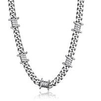 Dygliuotos Vielos Kubietiško Hiphopo Apyrankė Karoliai Moterims Vyrams Nerūdijančio Plieno Neo-Gotikiniai Dygliukai Choker Kaklo Papuoalas Apyrankė Punk Papuošalai gray