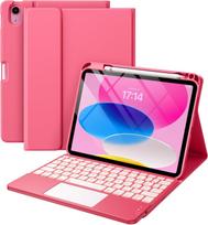iPad 10-os kartos apsauginis dėklas su A16 Bluetooth klaviatūra, Air 11 colių jutikliniu apšvietimu ir odiniu Cross-border Pro5 dangteliu. iPad Pro 11 (M4/M5)/2024/2025 white