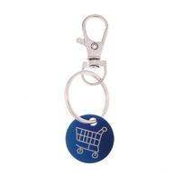 Pirkinių vežimėlio žetonų raktų pakabukas su karabino kabliuku Mini metalinis prekybos vežimėlio nuėmiklis Monetos žyma Raktų pakabukas Unisex 5 white