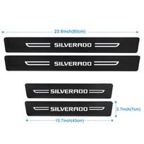 Anglies pluošto automobilio durų slenksčio apsauginės lipdukai Chevrolet SILVERADO logotipu, bagažinės apsauginė juosta nuo įbrėžimų, automobilio aksesuarai gray