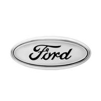 Automobilio priekinės grotelės Logotipas Variklio dangčio emblema Lipdukas Bagažinės ženklelis Ford Focus Fiesta Explorer Kuga Ranger Escape Mustang Automobilio priedai 12.5X5CM sidabras