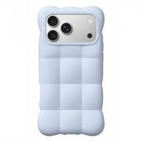 Debesų dizaino skysto silikono telefono dėklas iPhone 17 16 15 serijai, atsparus smūgiams, neslystantis apsauginis dangtelis iPhone 17 Pro gray