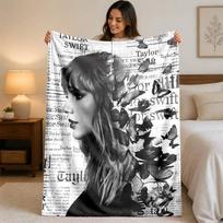 Taylor Swift Spausdintas Flanelinis Antklodė Jaukus Šiltas Pliaušinis Mėtomas Antklodė Lovai Sofai Foteliui Vidaus Namų Naudojimui 100x150cm