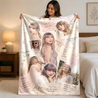 Taylor Swift Spausdintas Flanelinis Antklodė Jaukus Šiltas Pliaušinis Mėtomas Antklodė Lovai Sofai Foteliui Vidaus Namų Naudojimui 130x150cm