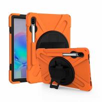 Tab S6 10.5 T860 Armor dėklas Samsung Galaxy Tab S6 10.5 2019 SM-T860 T865 SM-T865 planšetei Atsparus smūgiams Rankenos Dirželis Funda Dangtelis #S no shoulder Strap oranžinė