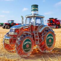 Pusiau priekabos ir traktoriaus formos viskio grafinas Stiklinė alkoholinių gėrimų butelis 400 ml Naujoviška dovana green cap
