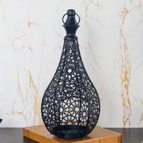 Metalinis žibintas žvakidė Maroko žvakidės laikiklis Ornamentas Vintažinis namų žvakidės dekoras Sodybos stilius Kaltas juoda