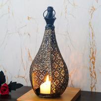 Metalinis žibintas žvakidė Maroko žvakidės laikiklis Ornamentas Vintažinis namų žvakidės dekoras Sodybos stilius Kaltas auksas
