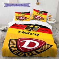 SG Dynamo Dresden Pattern Bedding Set Quilt Cover Pillowcase Home Decor Gift (1 * duvet cover + 2 * pillowcase, without core) 135x200cm yellow