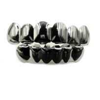 Naujas viršutinis ir apatinis rinkinys Dantų Grillz Patvarus Blizgus Glotnus Dantų Grotelės Unikalus Patogus Helovino Dantų Mados Aksesuaras black