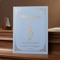 A4 Muzikos Partitūrų Aplankas Kietas Viršelis Lapų Segtuvas G Klavyras Skaidrus Kišenėlė 20 20 Pages_Blue Gold white