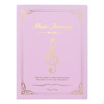 A4 Muzikos Partitūrų Aplankas Kietas Viršelis Lapų Segtuvas G Klavyras Skaidrus Kišenėlė 20 20 Pages_Pink Gold beige