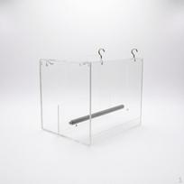 Acrylic Automatic Bird Feeder for Cages and Outdoor Use, Hummingbird Parrot Small 0.4kg Small 0.4kg white