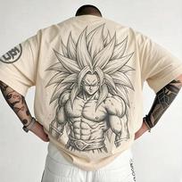 Anime Dragon Ball Z Grafinio Spausdinimo Vyriški Marškinėliai, Kvėpuojantys, Tampri, Patogūs Madingi Trumpomis Rankovėmis Viršutiniai Drabužiai Anime Gerbėjams M gray