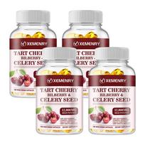 XEMENRY Tart Cherry Bilberry & Celery Seed 12000mg 120 Vegan Capsules - Antioxidant Rich Daily Wellness 120*4