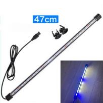 17-47cm Akvariumo LED apšvietimas Panardinamas nuotaikos šviestuvas USB Vandeniui atsparus Žuvų rezervuaro Dekoratyvinis Augalų auginimo šviesos Priedai White Blue 47cm