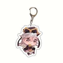 Demon Slayer Anime Acrylic Keychain Kamado Tanjiro Nezuko Agatsuma Zenitsu Student Bag Charm Pendant Cosplay Accessories Gift 5.5cm beige