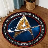 „Star Trek“ apvalus kilimas Dekoratyvinis svetainės kilimas durų kilimėlis, suvenyras namų dekoravimo kilimai svetainei Diameter 60cm black
