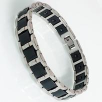 Juoda keraminė apyrankė Vyriškos magnetinės apyrankės vyrams Auksinės spalvos nerūdijančio plieno Energy Bio Moteriška apyrankė Homme Armband 21CM sidabras