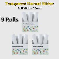 Transparent Adhesive Thermal Sticker Paper 50mm, Compatible With M02/M02S/M02 PRO/M03/M03AS/M04S/M04AS Mini Thermal Printer kūdikių pudros spalva
