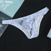 Vyriškos trikampės kelnaitės apatiniai U formos iškilimas žemas juosmuo sportinės vasarinės margintos šortai 3XL white