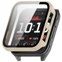 Silikoninis dirželis Garmin Venu X1 išmaniajam laikrodžiui Pakeičiama sportinė apyrankė Originalūs laikrodžio dirželiai Garmin VenuX1 priedams PC+glass Case smėlis