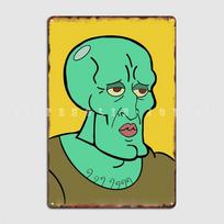Gražusis Squidwardas Metalinė Plakato Plokštelė Kino Virtuvės Garažo Klubo Klasikinės Plokštelės Skardinis Ženklas Plakatas 20x30cm（7.8x11.8inch） green
