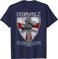 Deus Vult Kryžiuočio Kristaus Kryžius Skydas Templierių Marškinėliai 100% Medvilnė Apvalus Kaklas Trumpomis Rankovėmis Laisvalaikio Vyriški Marškinėliai Dydis S-3XL 2XL gray
