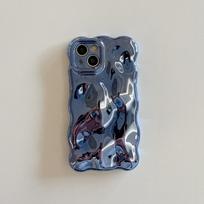 Stilingas vientisos spalvos stereoskopinis banguotas raukšlėtas burbuliukų telefono dėklas, skirtas iPhone 17 16 15 14 13 12 11 Pro Max Plus 17 Air TPU&iPhone17 mėlyna