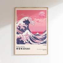 Fudzi kalno saulėtekio banga Drobės spaudinys Hokusai Didžioji banga Peizažas Japonijos sienos meno plakatas Moderniam svetainės namų dekoravimui 50X70cm Unframed