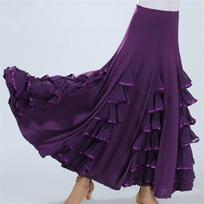 Moterų Ispaniškos Flamenco Suknelės Šokio Čigonų Sijonai Valsas Salės Klasikinės Konkurencijos Praktika Sluoksniuotos Didelio Sūpynės Šokio Scena One Size violetinė
