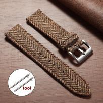 18mm 20mm 22mm Išmaniojo laikrodžio Apyrankė Greito Atsegimo Austa Apyrankė Omega Seiko Vintage Tikros Odos Tvido Nailono Dirželis 22mm brown