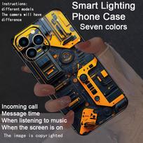 Šaunus šviečiantis grandinės plokštės dėklas telefonui Xiaomi 15T 14T 13T 12T Pro POCO F8 F7 Ultra X7 X8 Pro Stiklinis LED žaibo Funda Dangteliai Redmi 15C 5G