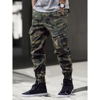 Streetwear Kamufliažiniai Kombinezonai Vyriški Daug Kišenių Šortai Mažos Kojos Laisvalaikio Kelnės XXL black