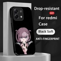 Call of the night cute anime girl Phone Case For Xiaomi Redmi Note 14 13 12 11 Pro Plus S 5G 14C A3 Soft Black Phone Cover Redmi Note 12Pro5G gray