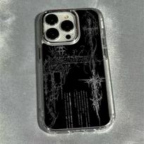Tamsaus meno kryžiaus rėmo minkštas telefono dėklas, skirtas IPhone 17 16 Pro Max 15 14 13 12 11 XS X XR 7 8 Plus 16e SE2, oro smūgiams atsparus dangtelis iPhone 16e