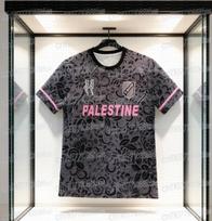 3D Spausdinti Palestino Čilės Rožiniai Futbolo Marškinėliai Greitai Džiūstantys Trumpomis Rankovėmis T-shirt Šeimos Derinimo Vaikams S gray