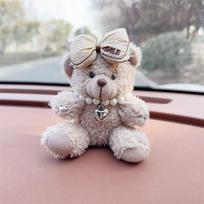 Mielas animacinis lokys automobilio prietaisų skydelio dekoracija pliušinė figūrėlė interjero ornamentas gray