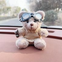 Mielas animacinis lokys automobilio prietaisų skydelio dekoracija pliušinė figūrėlė interjero ornamentas