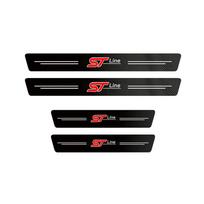 Anglies pluošto automobilio durų slenksčio apsauginiai lipdukai, atsparūs vandeniui, skirti Ford STline Focus Fiesta Mondeo Explorer Transit Puma Kuga MK2