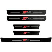 Anglies pluošto automobilio durų slenksčio apsauginiai lipdukai, atsparūs vandeniui, skirti Ford STline Focus Fiesta Mondeo Explorer Transit Puma Kuga MK2
