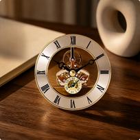 OpenDesign skeletinio laikrodžio mechanizmas | Puošnios valandinės ir minutinės rodyklės, centrinė numeruota dalis 86MM brown