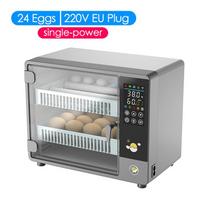 24 Kiaušinių Visiškai Automatinis Sukiojamas Inkubatorius Jutiklinis Temperatūros Valdymas Perėjimo Mašina Vištų, Ančių, Putpelių, Paukščių Šildytuvas Namų Ūkiui gray