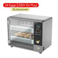 24 Kiaušinių Visiškai Automatinis Sukiojamas Inkubatorius Jutiklinis Temperatūros Valdymas Perėjimo Mašina Vištų, Ančių, Putpelių, Paukščių Šildytuvas Namų Ūkiui