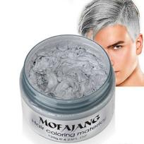 (Grey)Mofajang 9 Colors Unisex Hair Color Wax Mud Dye Styling Cream Diy Coloring