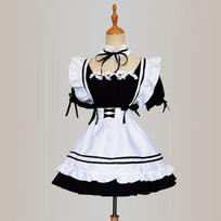 8vnt rinkiniai S~5XL Saldi miela rožinė Lolita suknelė Seksuali tarnaitės apranga Helovinas Cosplay kostiumas Moterims prancūzų tarnaitės Lolitos Babydoll suknelės uniformos kostiumas S juoda