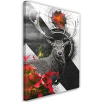 Canvas print Deer Abstract Coloured 40x60 balta/juoda