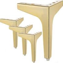 4vnt Metalinė trijų pėdų atraminė pėda Sofos koja TV spintelės koja arbatos stalo koja naktinio staliuko pėda 15cm auksas